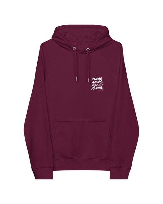 Anchor and Crew Purple Burgundy Nine More Amor Por Favor Editions Organic Cotton Hoodie