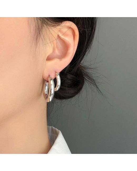 Cote Cache Metallic Creole Chunky Hoop Earrings