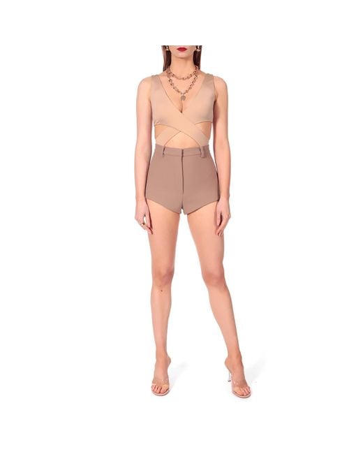 AGGI by HALEWSKI Brown Neutrals Cori Classic Micro Shorts