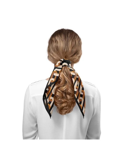 Le Parmentier Black Chain Motif Bandana Silk Scarf