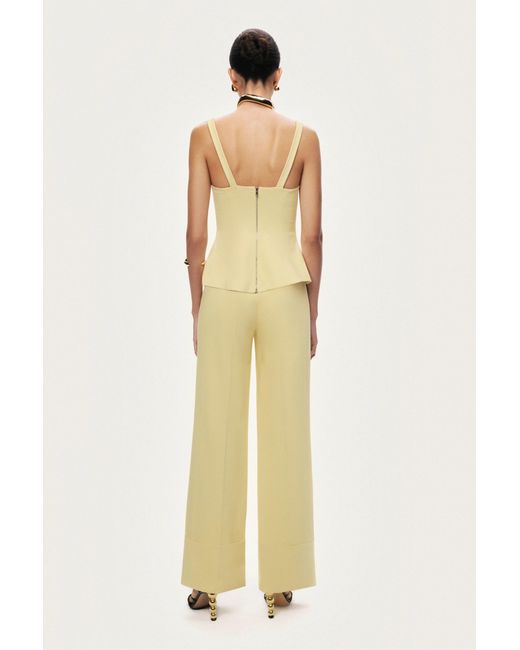 Nocturne Natural High-Waist Tailored Wide-Leg Pants
