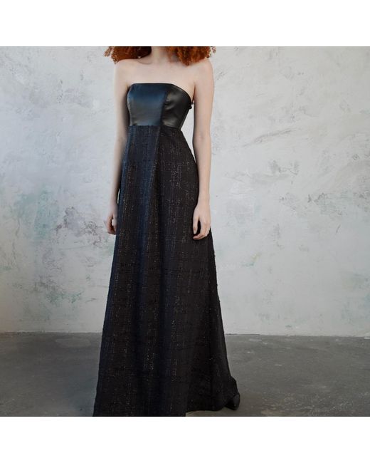 Mirimalist Black Vega Strapless Maxi Dress