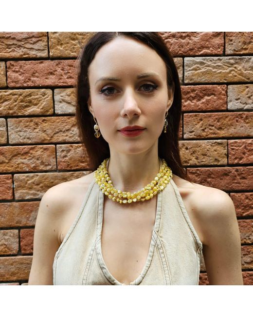 Farra Metallic Modern Style Heart Citrine Dangle Earrings