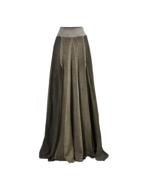 Zhenabia Green Zhe Skirt Boho High Slit Maxi Skirt