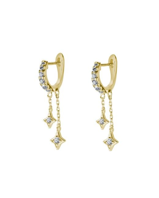 BLOOMTINE | Earth Angel HQ Metallic Illuminess Vermeil Shooting Star Moissanite Huggies