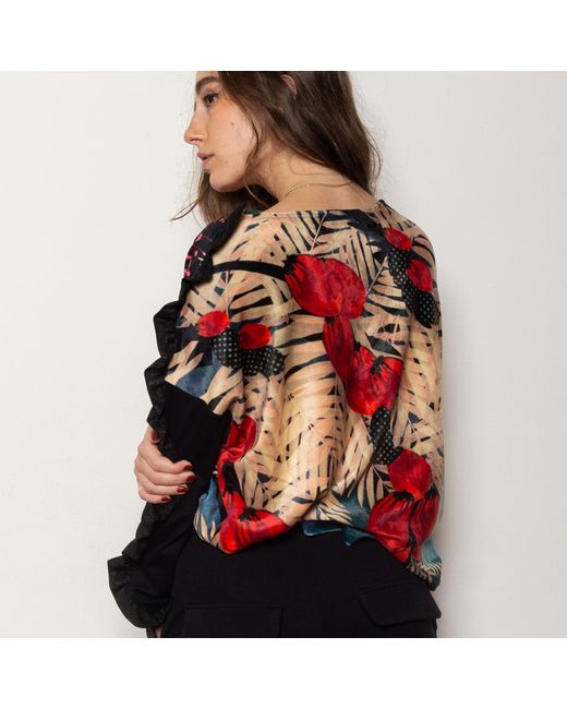 ARTISTA Red Whisper Velvet Top