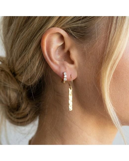 Melt'm Jewelry Metallic Minimalist Hammered Bar Drop Earrings