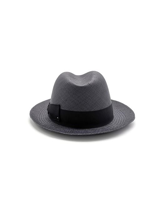 DORIA 1905 Black Panama Cuenca Fedora Hat for men