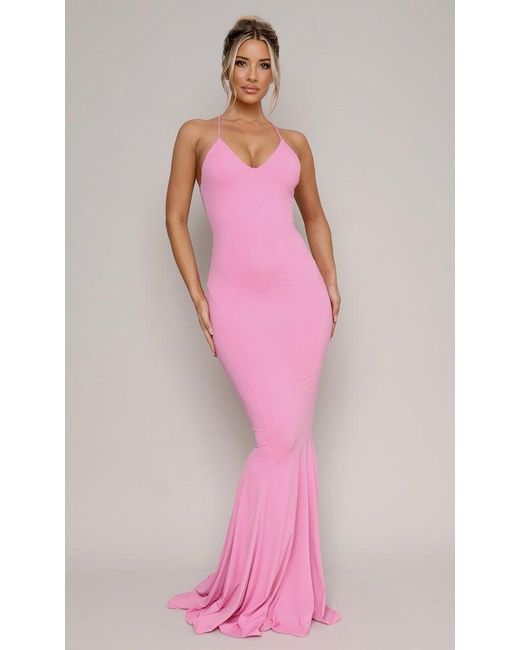 Moda Glam Pink Eve Mermaid Gown- Candy