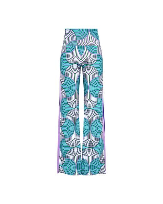 Beatrice von Tresckow Blue Lilac Labyrinth Stretch Flare Trousers