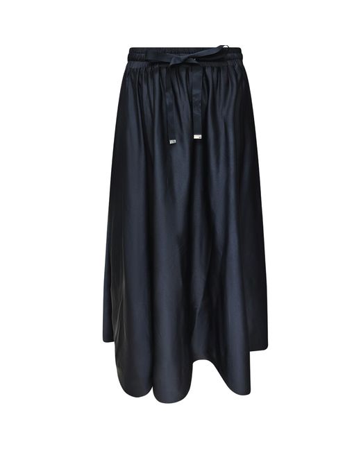 Roch Perel Gray Satin Midi Pulley Skirt