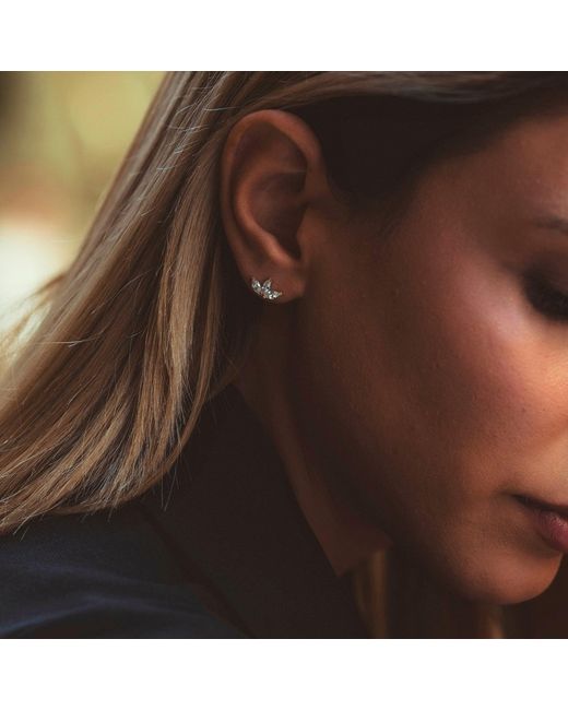 Spero London Metallic 14Ct Solid Crown Single Earring