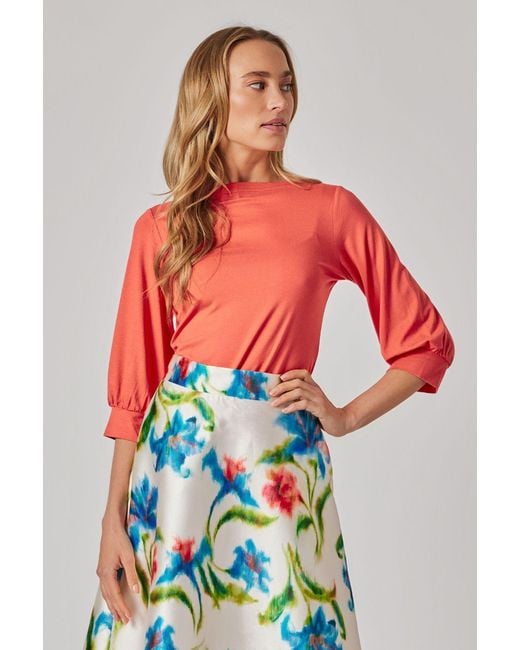 Marianna Déri Red Boat Neckline Top