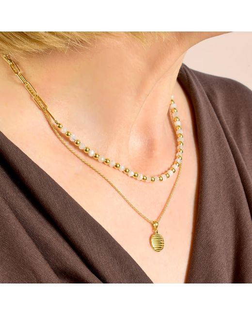 Nellou Jewellery Metallic Labradorite Gem Shine Necklace Plated Sterling