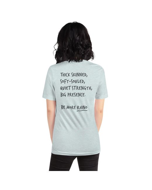 Anchor and Crew Blue Ice Think Ocean Rhino Aspirations Cotton Embroidered T-Shirt