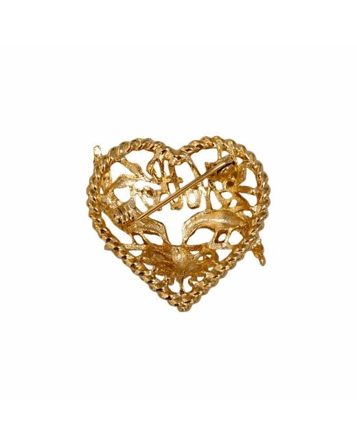 Caramel Vintage Jewellery Metallic Exclusive Vintage Mother's Day Plated Heart Brooch