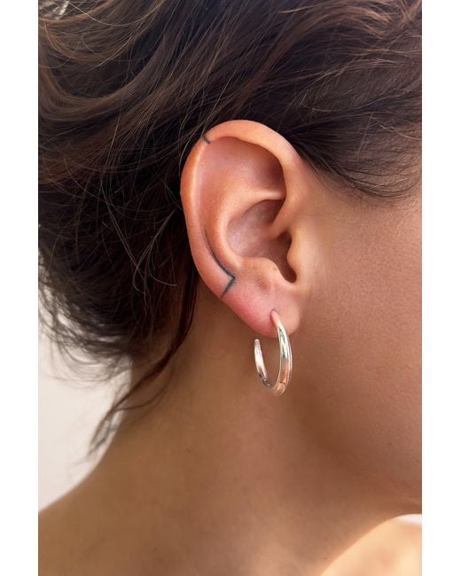 Astor & Orion Metallic Crescent Hoops Medium