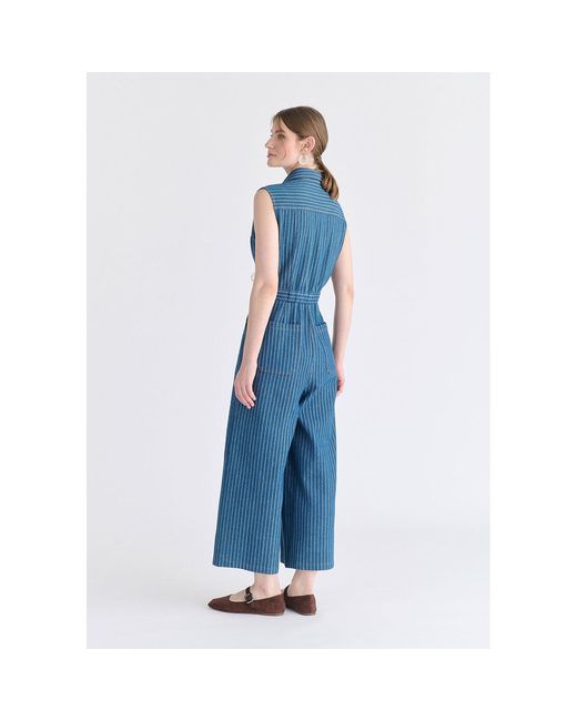 Paisie Blue Wide Leg Denim Jumpsuits