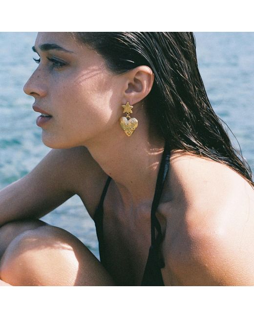 Sccollection Metallic Stella Star & Heart Earrings