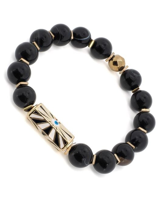 Ebru Jewelry Black Onyx Evil Eye Bracelet