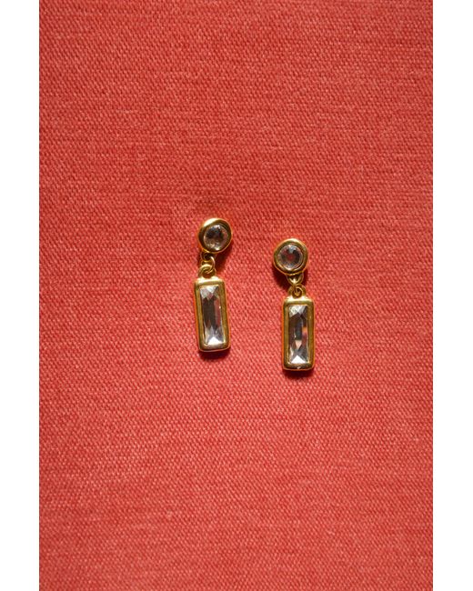 Sccollection Metallic Daisy Rhinestone Earrings