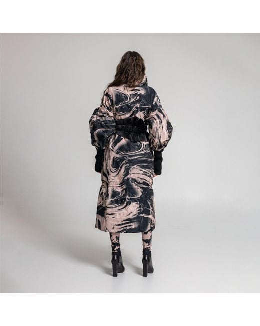 ARTISTA Multicolor Amber Printed Maxi Coat With Onix Belt