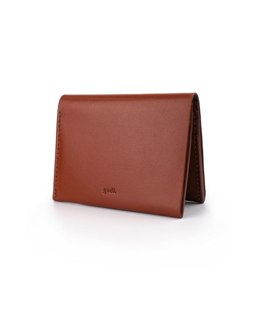 godi. Brown Bifold Leather Wallet for men