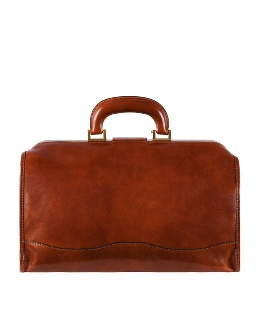 Time Resistance Brown Small Leather Doctor Bag For
