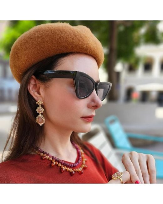 Farra Red Agate Double Layers Statement Necklace
