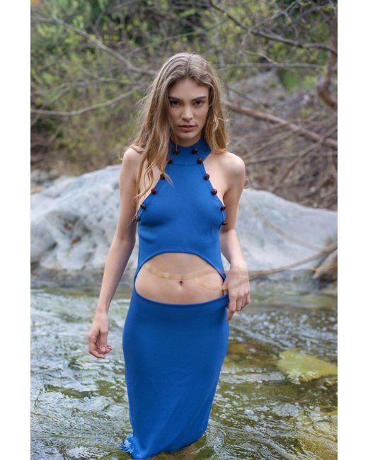 Catnip and Seaweed Blue The Provence Midi Dress
