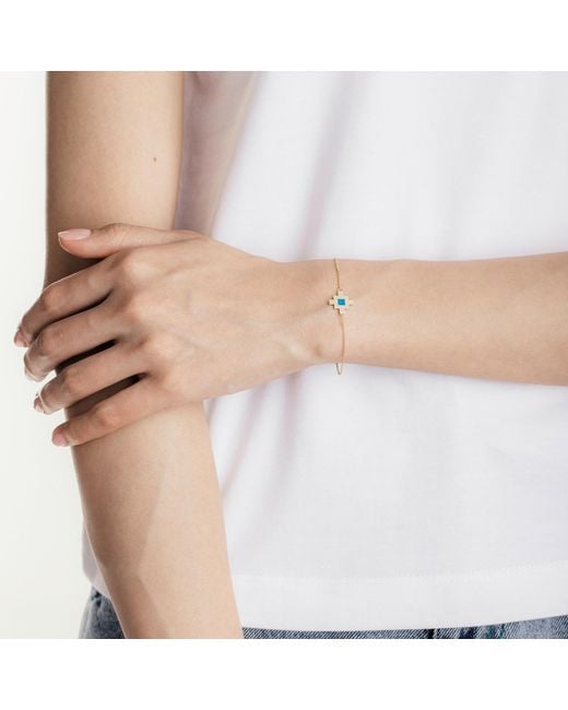 Sheida Farrokhi Blue Minimal Flower Bracelet