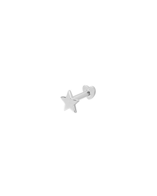 Vanhi White 14K Solid Star Flat Back Stud