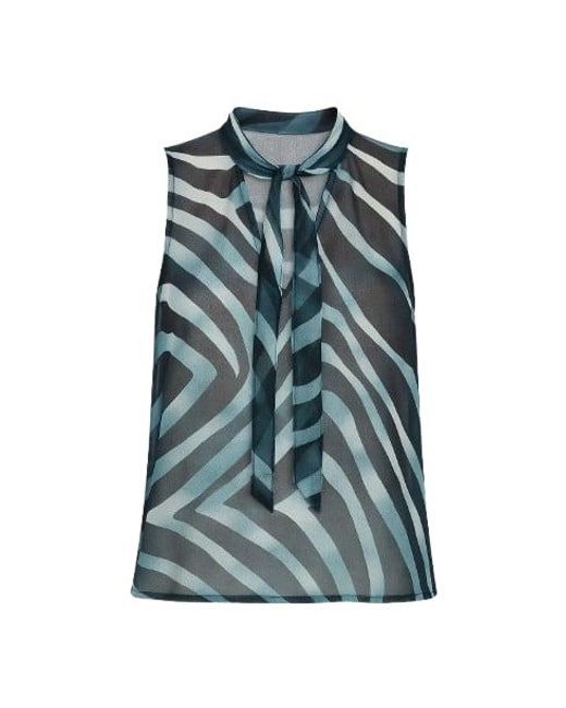 Conquista Green Sleeveless Tie Detail Top