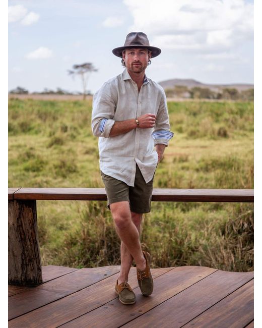 Koy Clothing White Neutrals Sand Linen Shirt for men