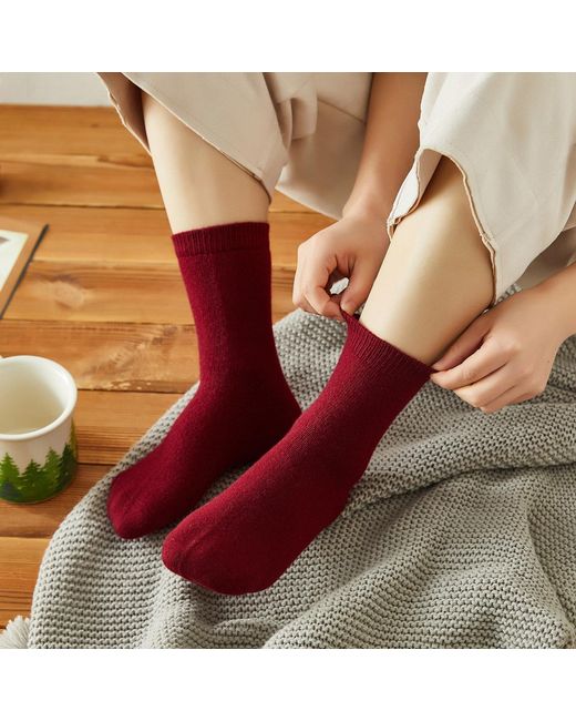Soft Strokes Silk Purple Cashmere Quarter-Length Socks Set Of Two