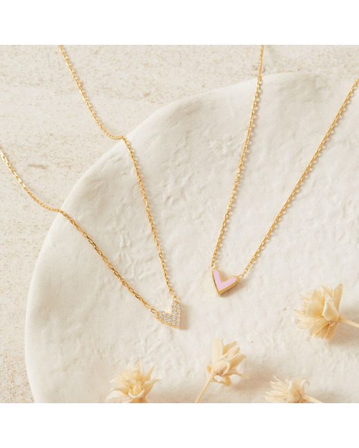 Esterah Metallic Mini Heart Necklace