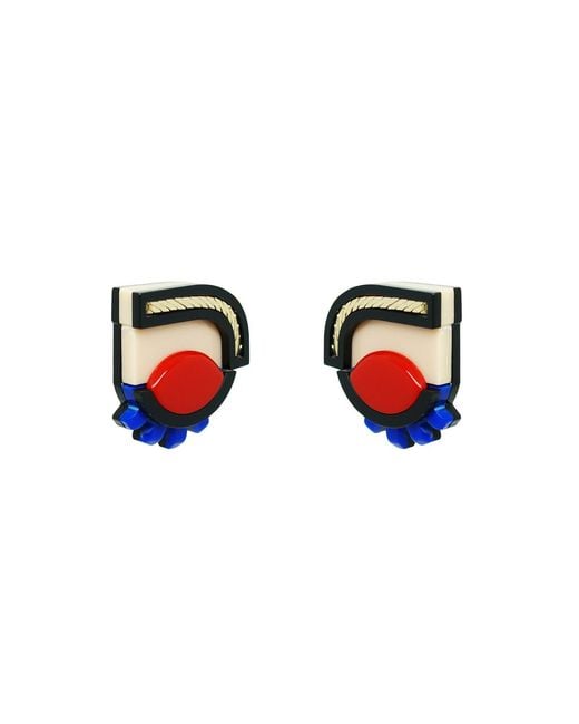 Gissa Bicalho Multicolor Handmade Acrylic Earring Short Eyes