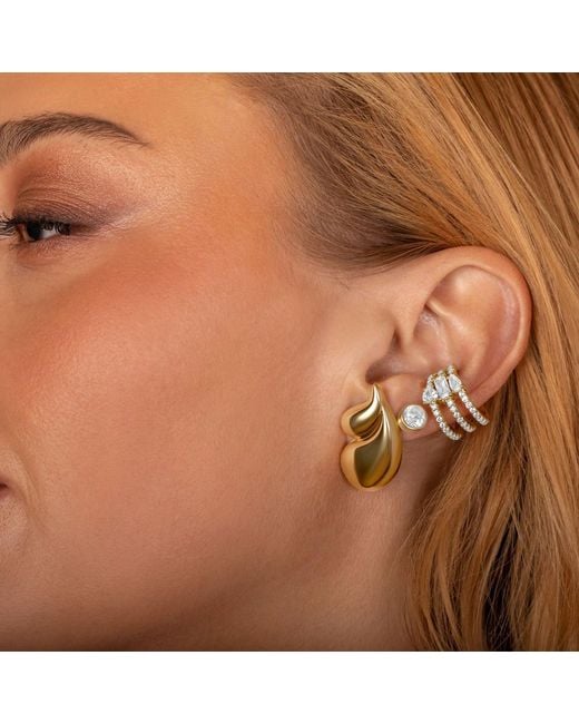 SHYMI Metallic Fancy Shape Bezel Set Studs