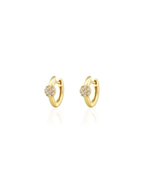 Kris Nations Metallic Twinkle Blossom Huggie Hoop Earrings
