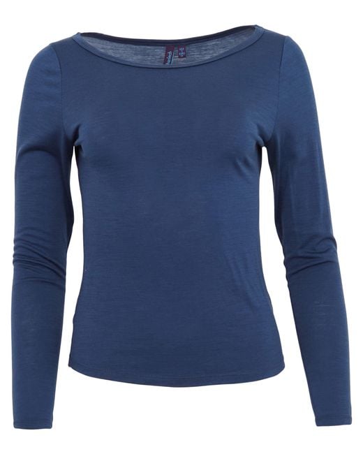 Lords of Harlech Blue Carly Merino Long Sleeve Crewneck Shirt