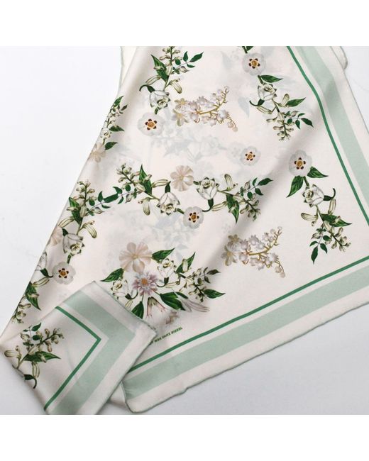 Jessie Zhao New York Metallic Neutrals Lily Garden Double Sided Silk Scarf