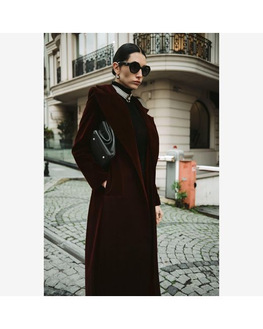 Roqaia Fashion House Red Burgundy Velvet Jacket