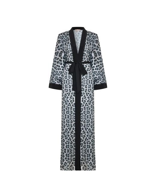 Roqaia Fashion House Black Leopard Luxe Kimono
