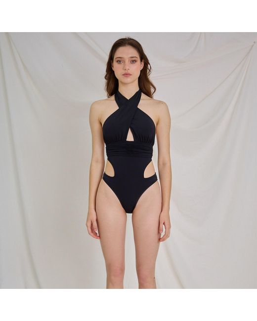 Aulala Paris Blue The Wrap-Around Wonder Halter Neck One Piece Swimsuit