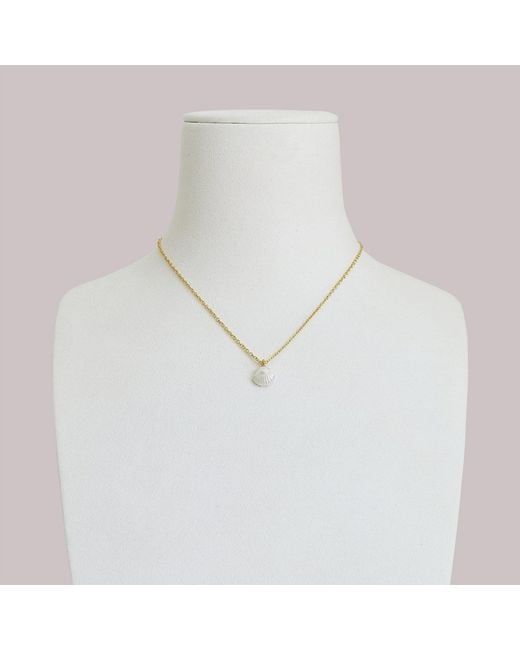 POPORCELAIN Metallic Mini Porcelain Seashell Necklace, Tone