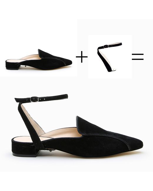 Alterre Black Suede Marilyn Pointed Loafer
