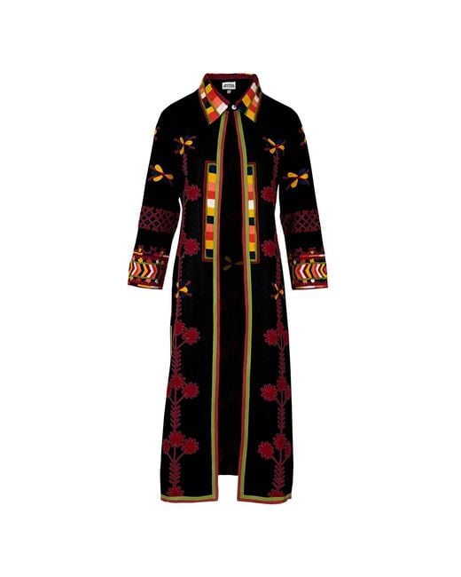 Antra Designs Black The Ebony Aztec Coat