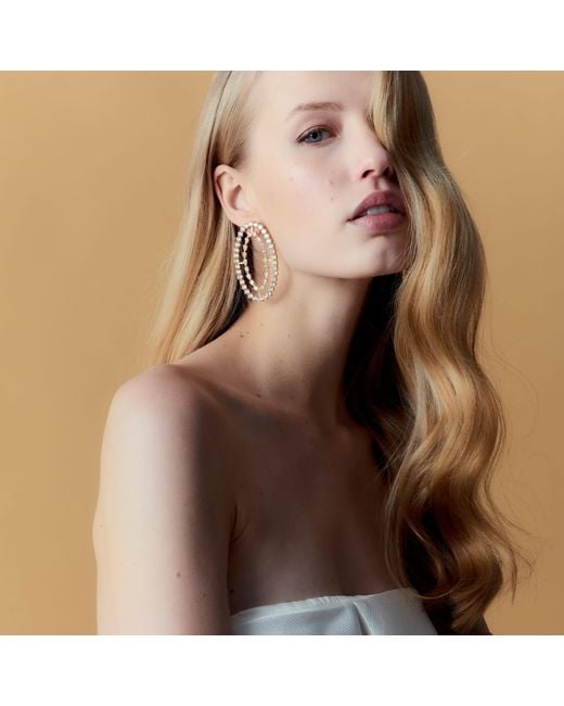 Lavani Jewels Metallic Rivoli White Earrings