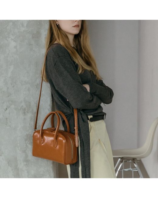 MARHEN.J Brown Lara Small Three-Way Vegan Leather Shoulder Bag
