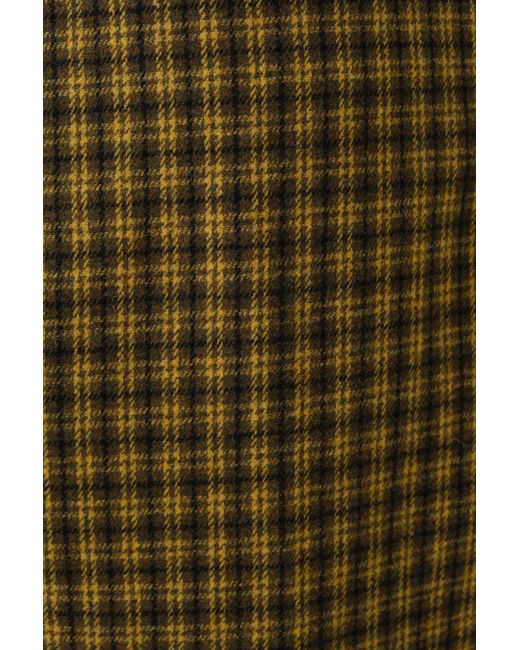 Louche Green Dryden Wyoming Check Faux Fur Collar Coat